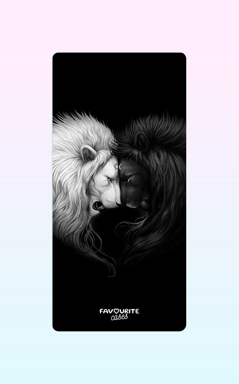 Black And White Lions Handyhülle