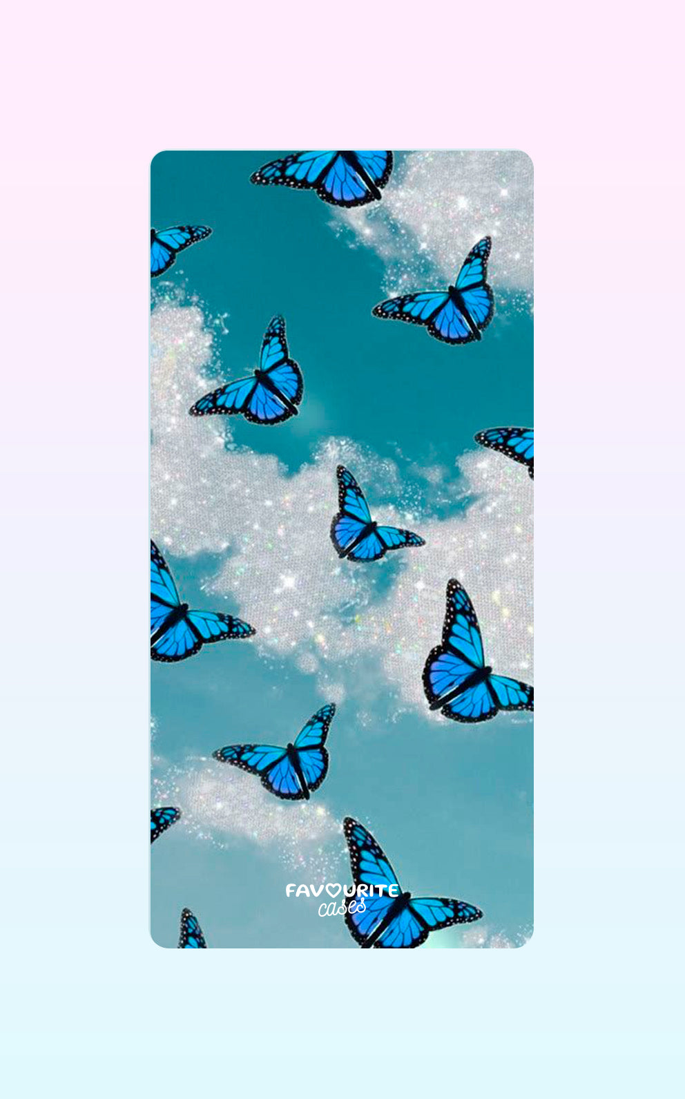 Blue Glitter Butterfly Handyhülle