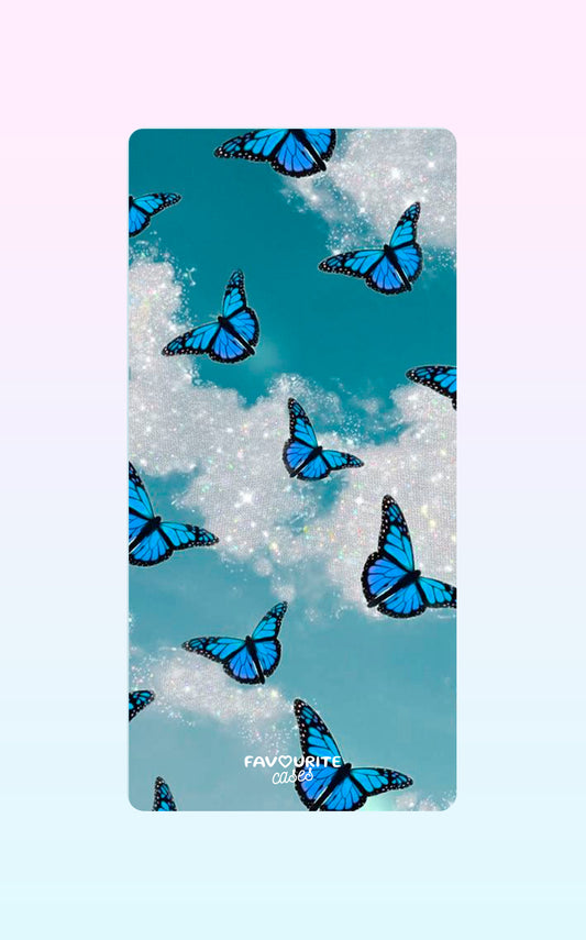 Blue Glitter Butterfly Handyhülle