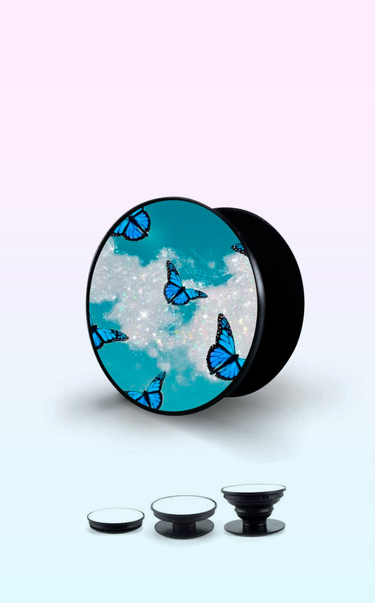 Blue Glitter Butterfly Handyhalterung