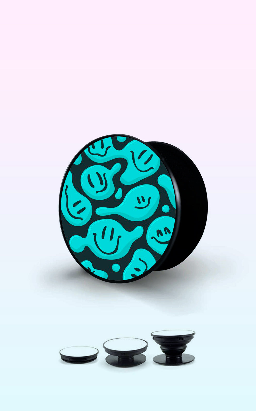 Teal Happy Faces Handyhalterung