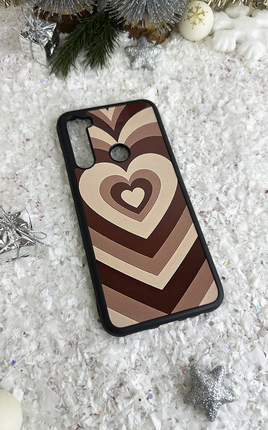Brown Layered Heart Handyhülle - für das Modell Xiaomi Redmi Note 8
