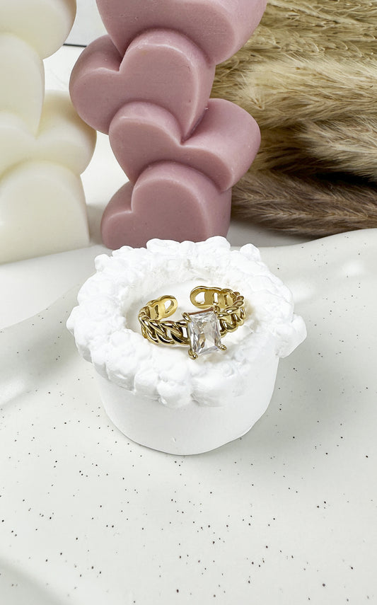 Classy Diamond Ring | Weiß & Gold