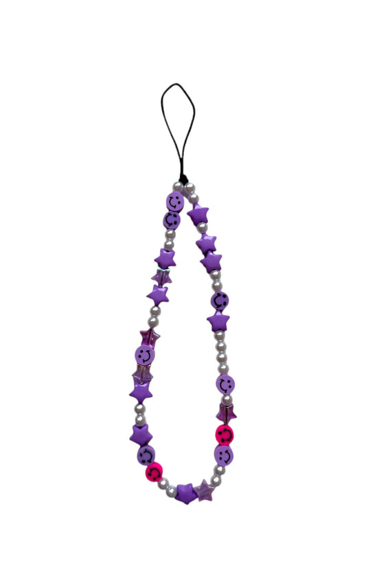 Handykette "Purple Smiley"