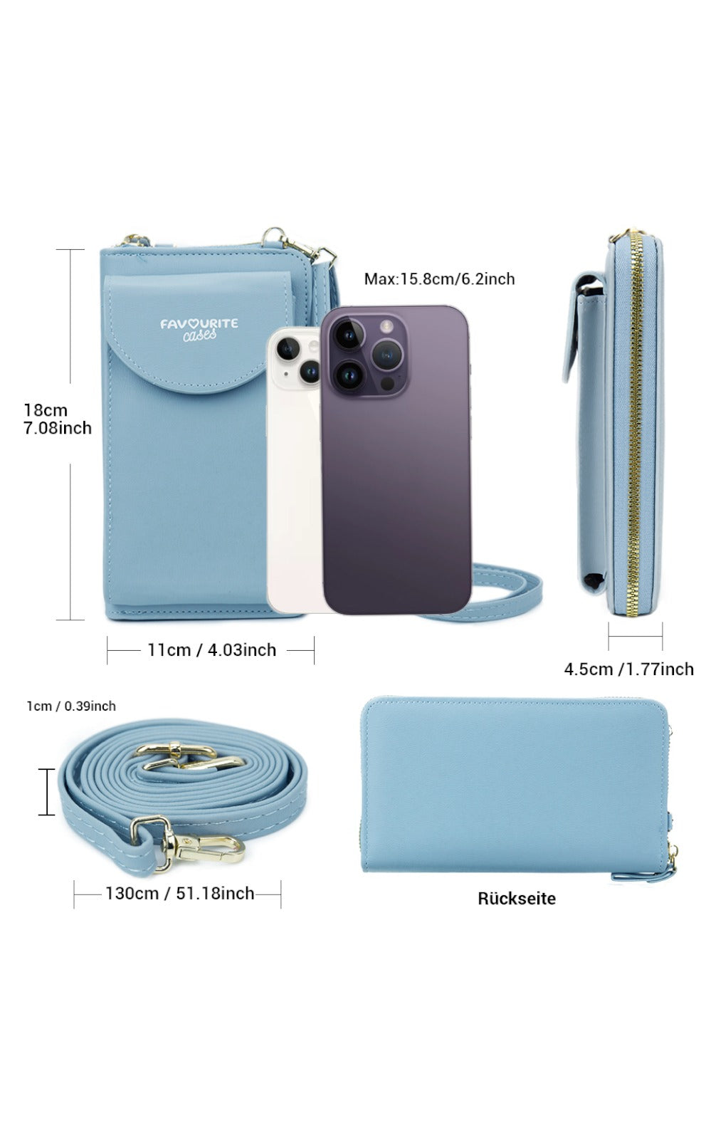 Handytasche zum Umhängen - Blau