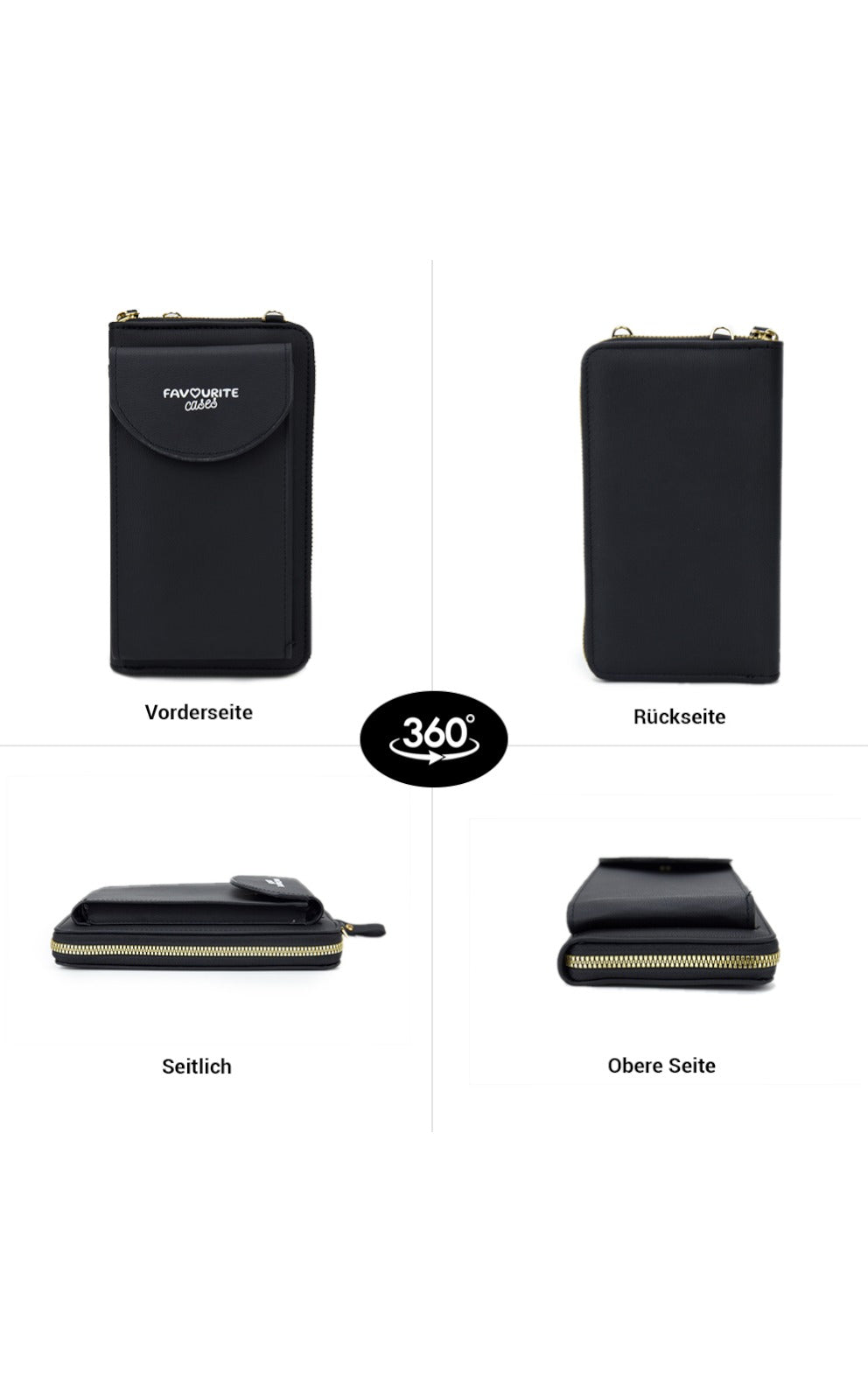 Handytasche zum Umhängen - Schwarz