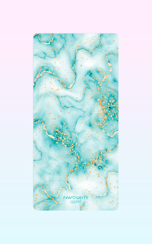 Light Blue And Golden Marble Handyhülle