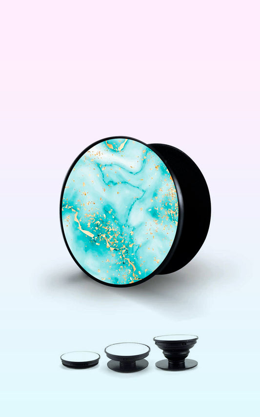 Light Blue And Golden Marble Handyhalterung