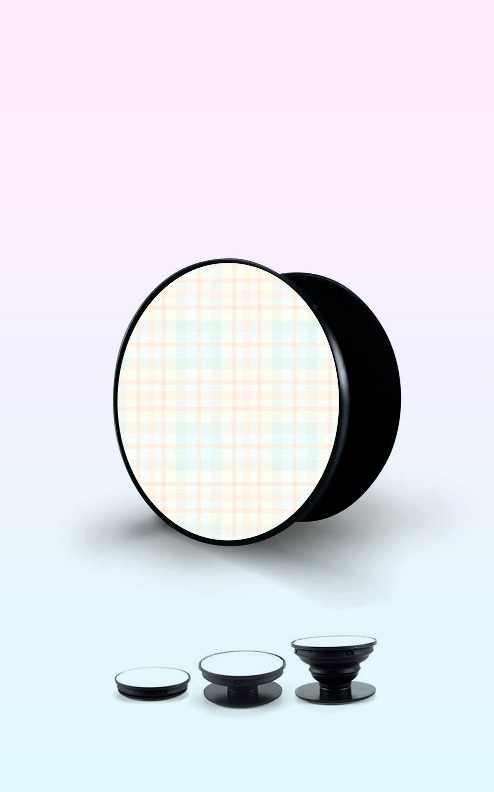 Pink And Blue Plaid Handyhalterung