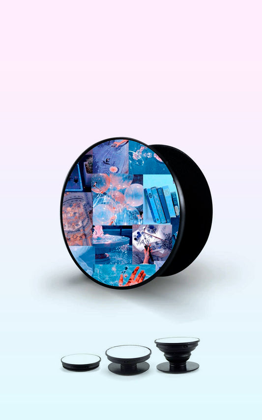 Soft Blue Collage Handyhalterung