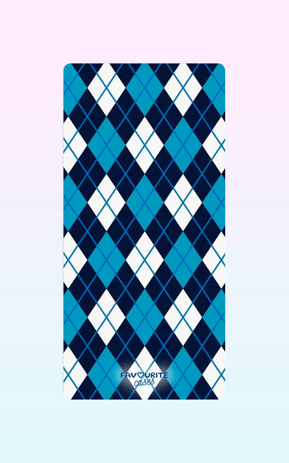 White And Blue Karo Handyhülle
