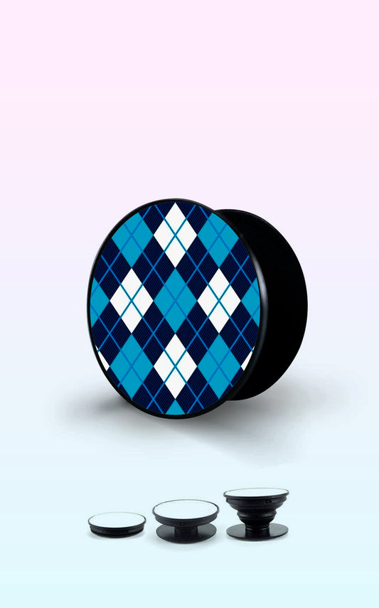 White And Blue Karo Handyhalterung