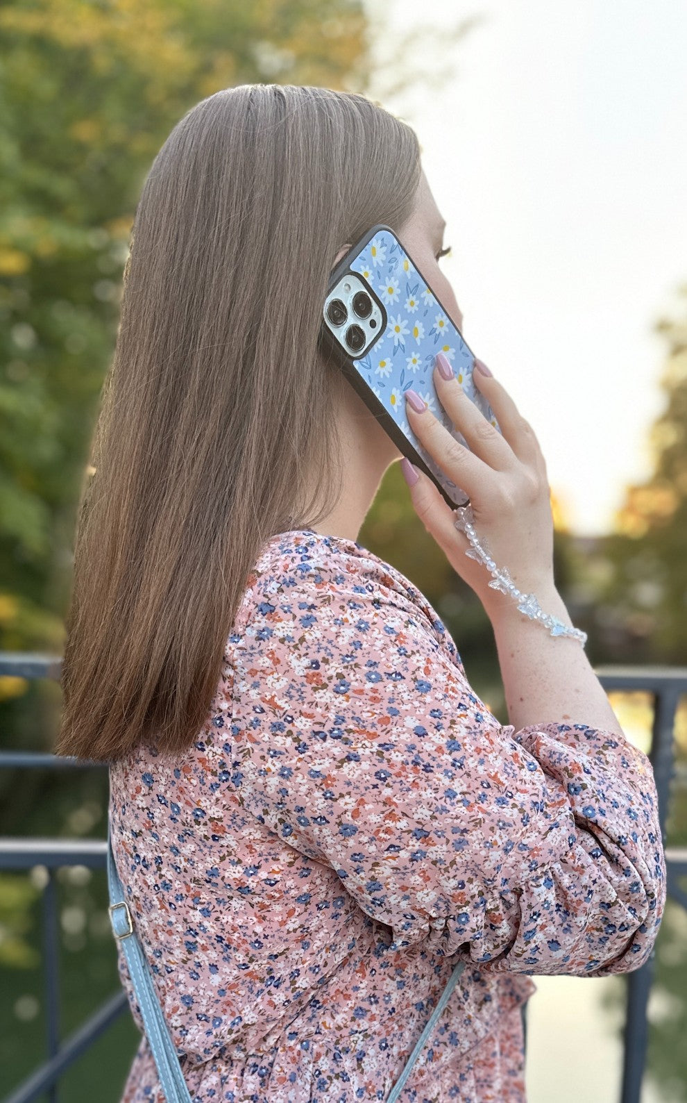 Handykette fürs Handy - Ice Blue Butterfly